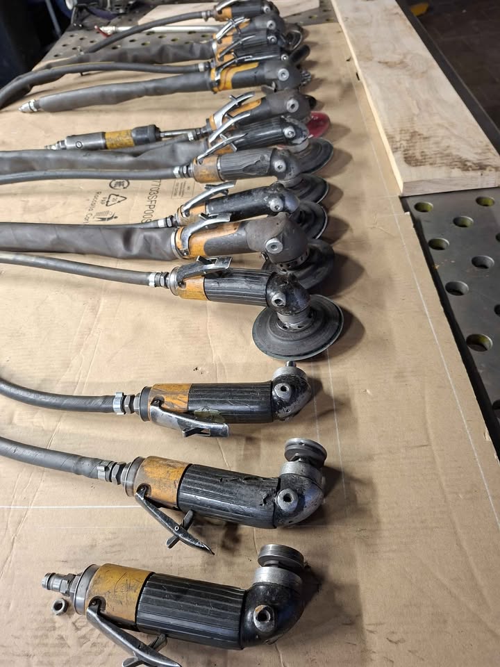 Professionele Atlas Copco luchtgevoede haakse slijpers – diverse LSV types