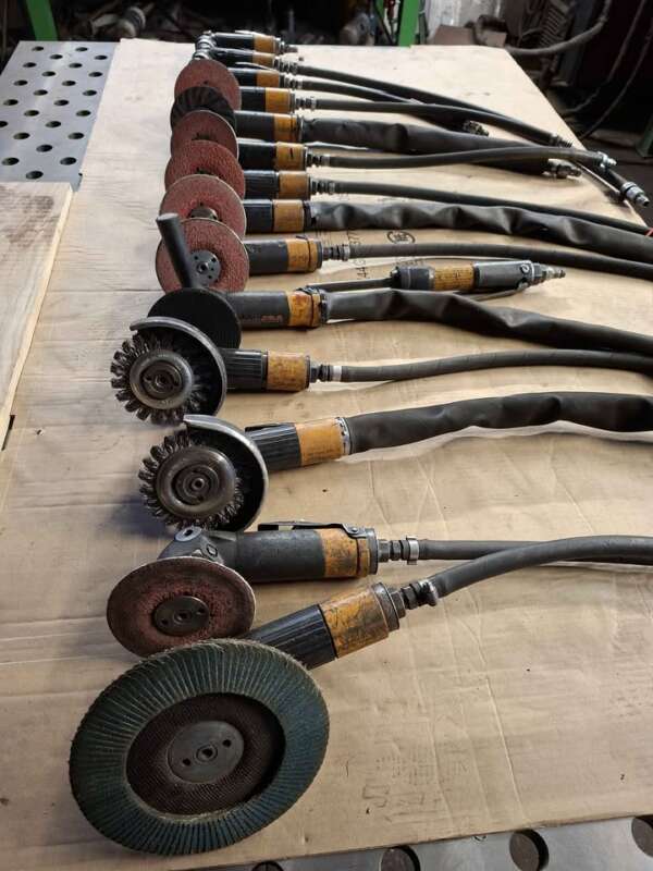Professionele Atlas Copco luchtgevoede haakse slijpers – diverse LSV types
