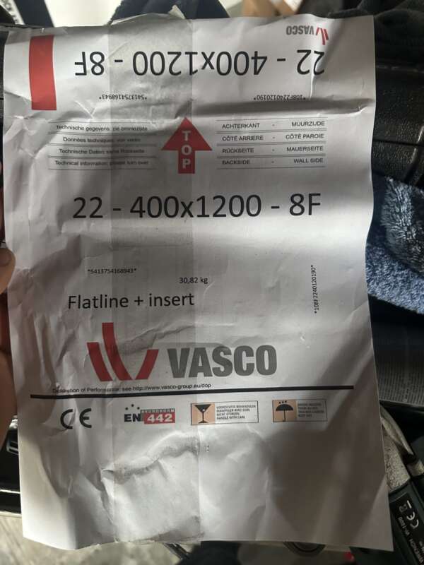 2x Vasco Flatline 400x1200xT22 1388 Watt