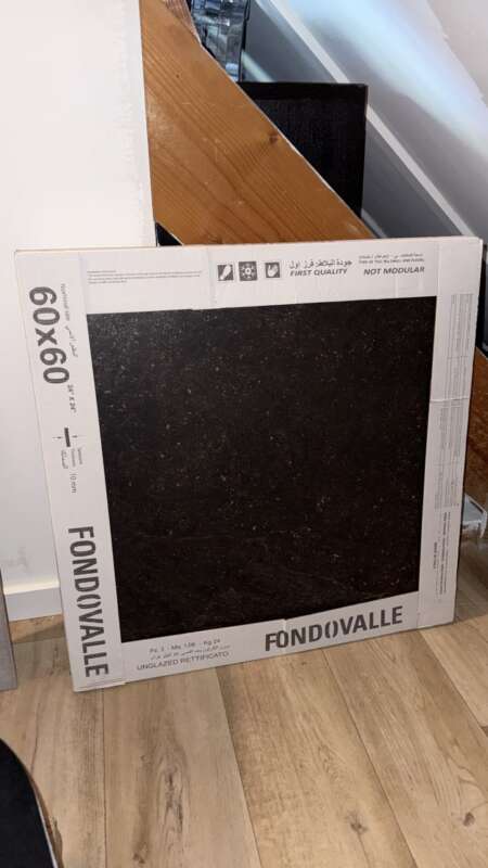 4 Antraciet/Bruin Marmerlook Tegels 60×60 cm - Fondovalle